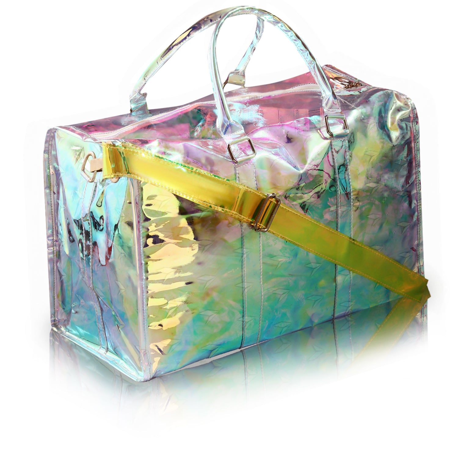 VOYAGER PARIS S’ENTRAÎNER HOLOGRAPHIC DUFFLE BAG White