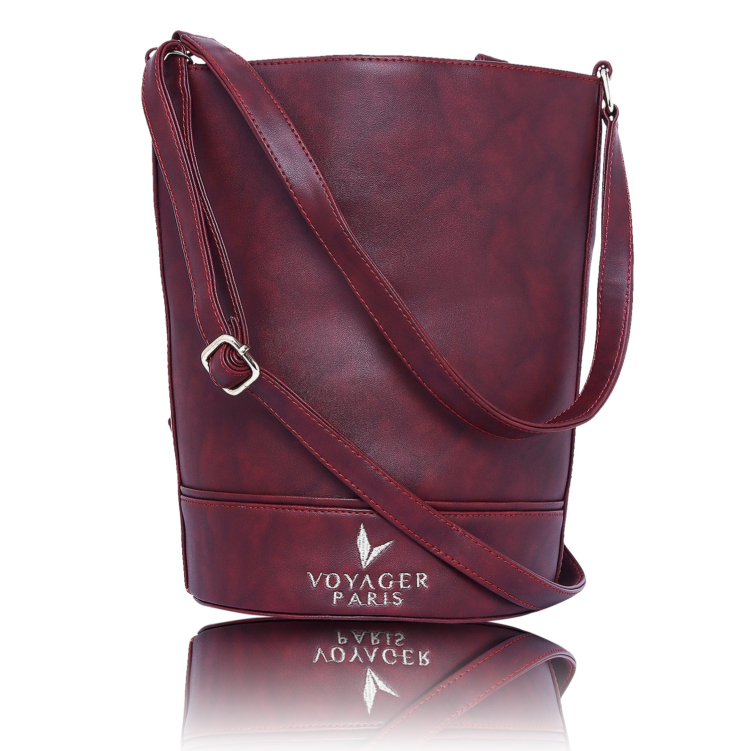 VOYAGER PARIS CAMELIA BUCKET HANDBAG Red